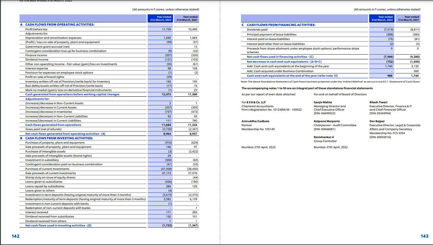 Can you make a 3-year cash flow statement using a direct method