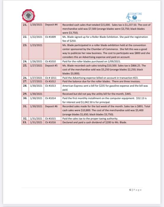 previous joumal entries. The following are the adjusting journal entries for the