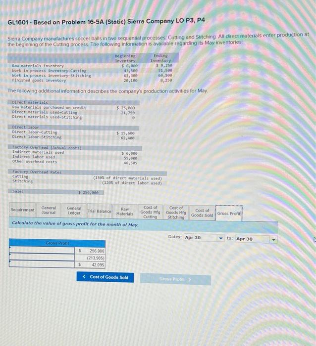 Goods Sold \\ \hline \end{tabular} Prepare journal entrins for the month of