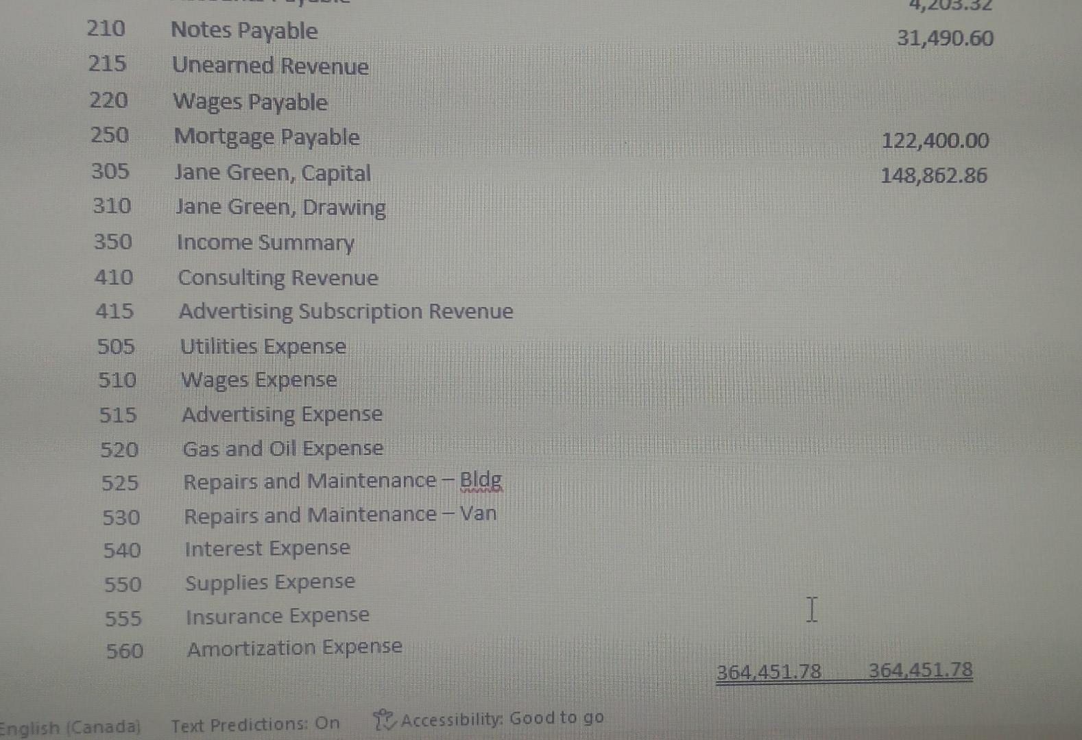 it. Final Case Study ACCT 26 Following are the chart of accounts