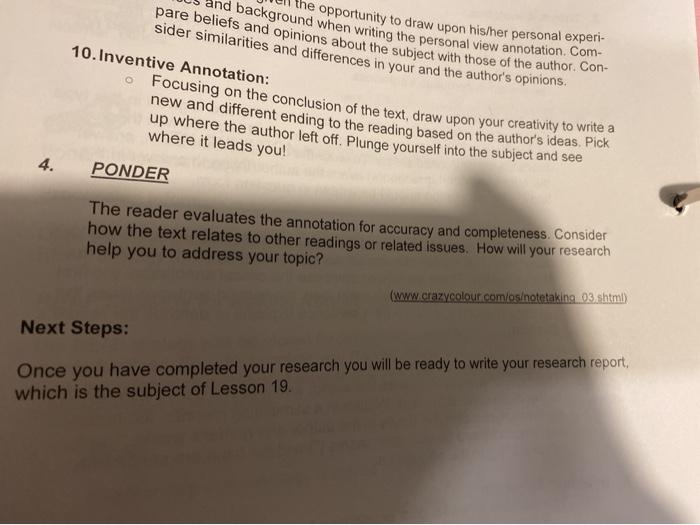 favette k12 ky.us/library/research/citing.htm KEY QUESTION #76/77 (60 marks, Communica- tion(20)/Application(40) Processing Information
