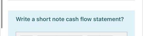  Write a short note cash flow statement