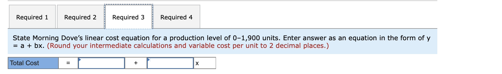 units, and monthly production costs for the production of 1,600 units follow.