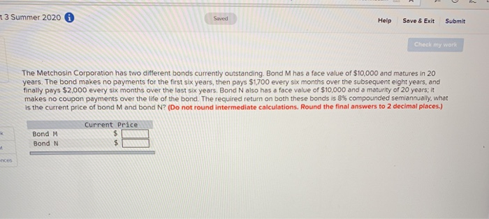  13 Summer 2020 Saved Help Save & Exit Submit Check my