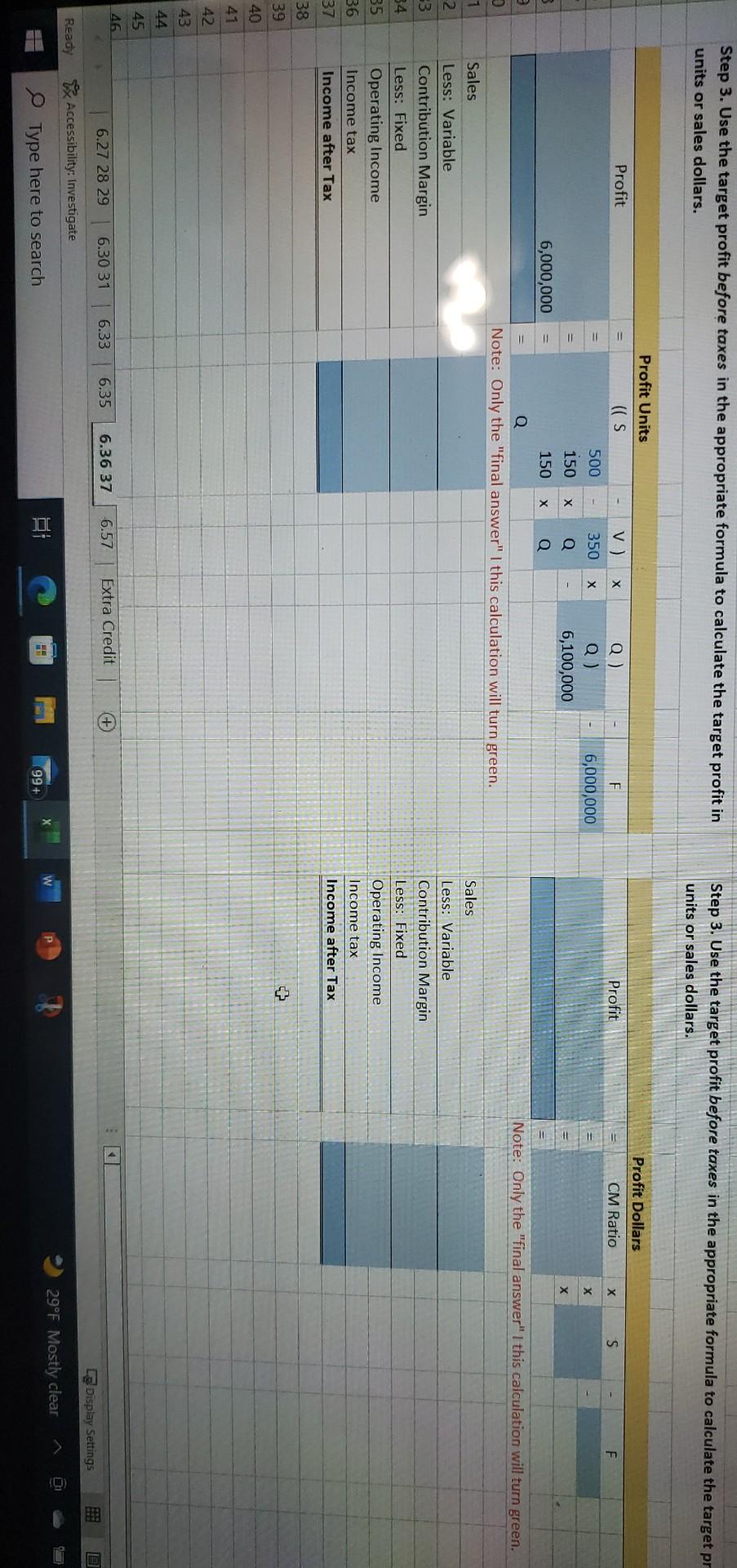 K M 1 Target Profit Measured in Units (with Taxes) 2 Optical