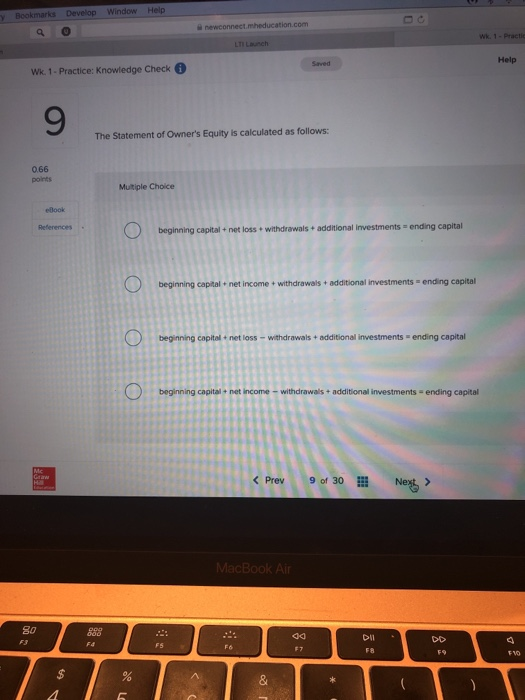  Window Help Bookmarks Develop newconnecteducation.com m 1- Pract Help Wk 1