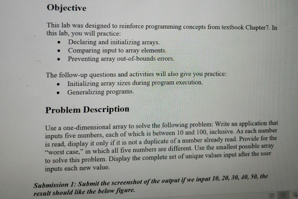  Objective This lab was designed to reinforce programming concepts from textbook
