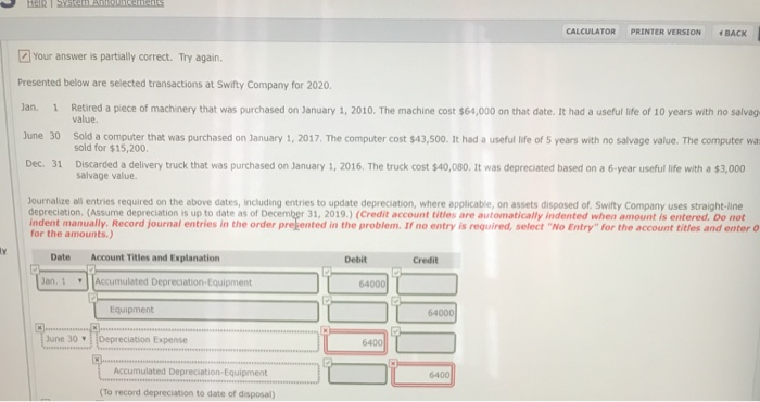  CALCULATOR PRINTER VERSION BACK ]Your answer is partially correct. Try again.