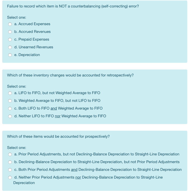  Failure to record which item is NOT a counterbalancing (self-correcting) error?