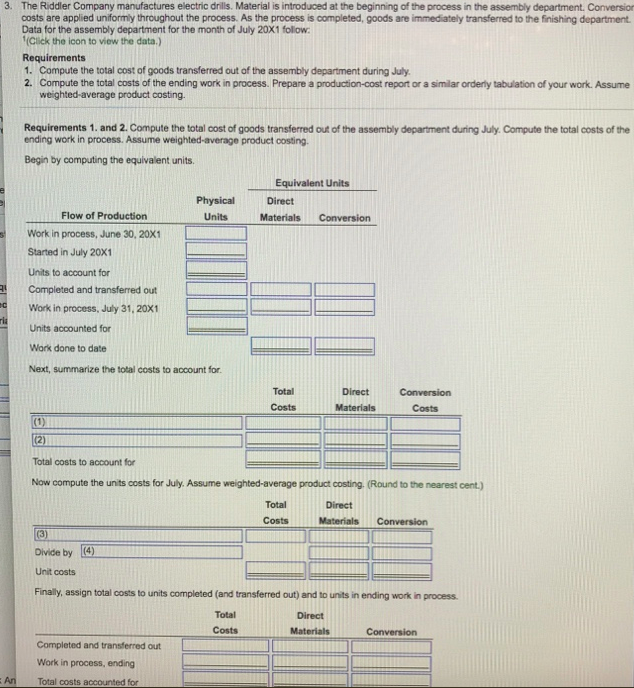 I need help with this question for requirements 1 and 2. 3.