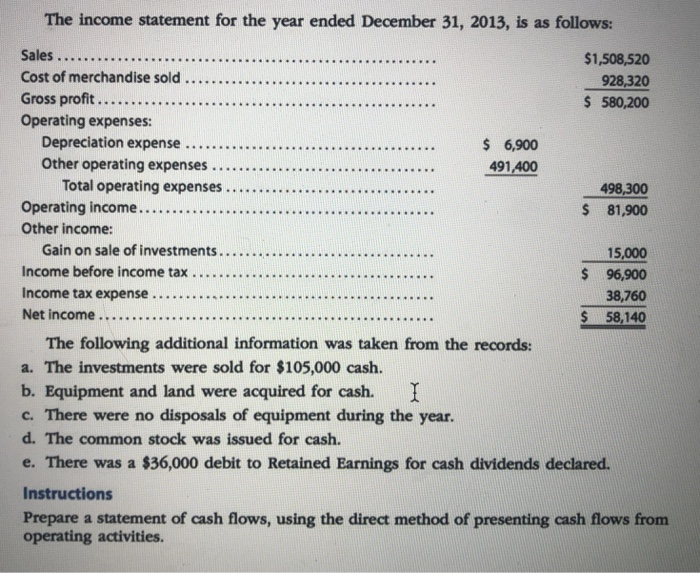system of cashflows PR 14-5A Statement of cash flows-direct method applied to