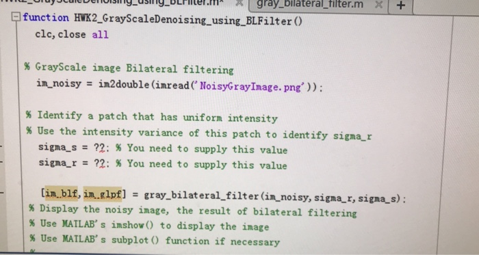 with the assignment loads a 300 x 300 noisy binary image and