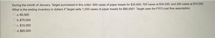 inventory systems when using the FIFO cost flow assumption True False During