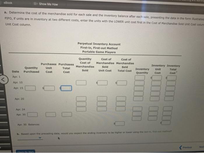 purchases, and sales data for portable game players are as follows: Apr.