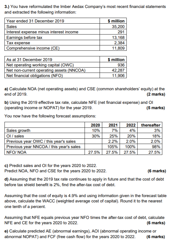 Please answer Part D and Part E. 3.) You have reformulated
