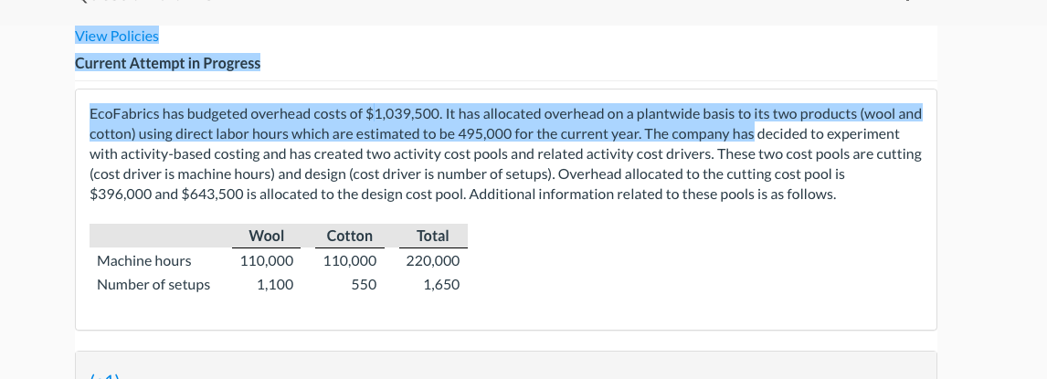  Calculate the overhead rate using activity based costing. (Round answers to