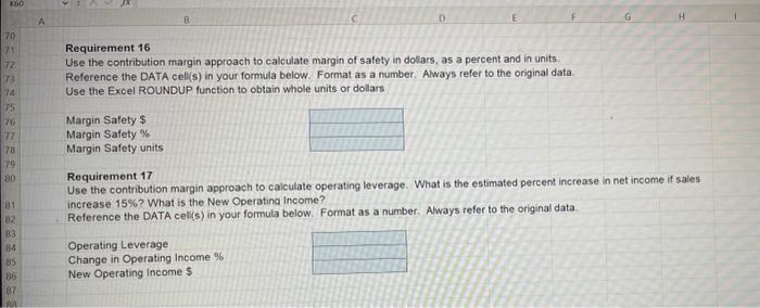 number. Aways refer to the criginal data. Ereakeven in Units Requirement 10