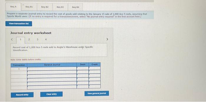 15, 2021, Sports Worid sold 1,000 Ace-5 fishing reels to Angler's Warehouse.