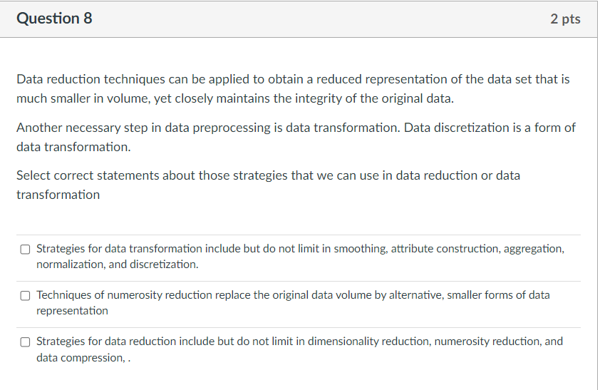 preprocessing, we need to reduce redundancy. There are different approaches to identify