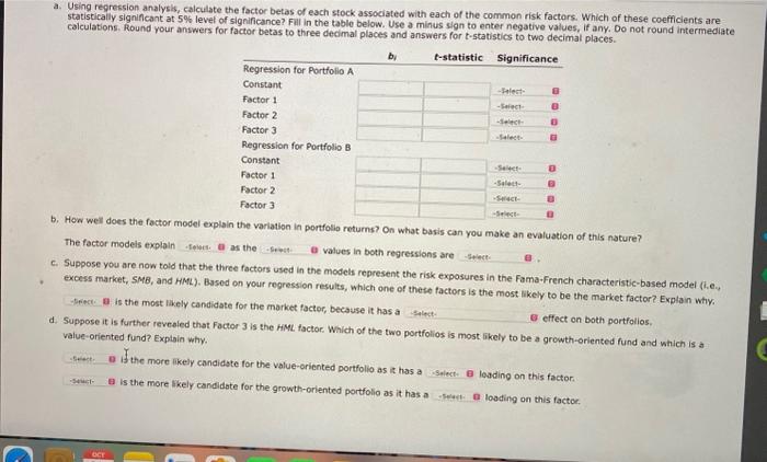 program such as Microsoft Excel to calculate your answers.) a. Using fegression