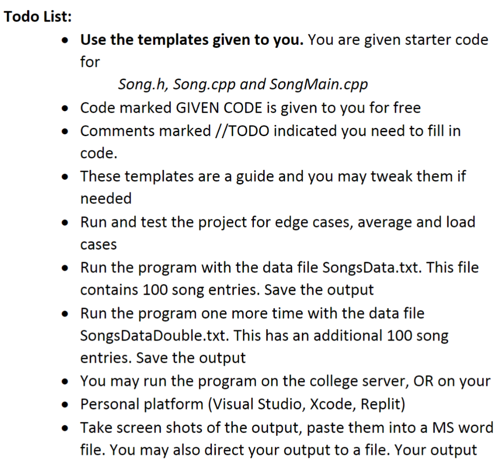 needed code output, make sure that your output matches the given instruction