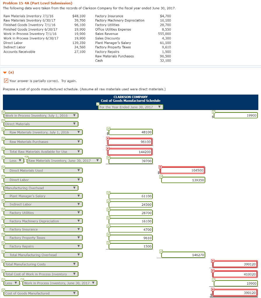 Problem 15 4A (Part Level Submission) The following data were taken