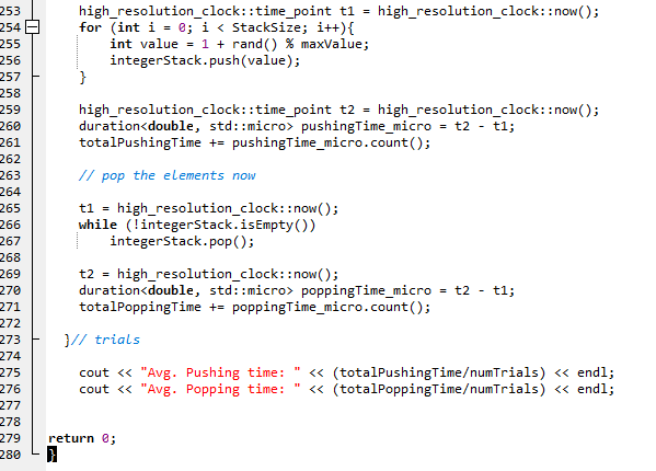 a sequence of integers to a Stack and then pops them out.