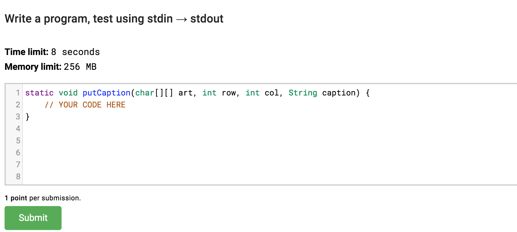 it will overlay caption onto art such that the first character of