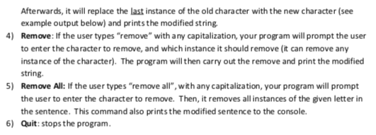 environment where the user can cnter a sentance (as a string) and
