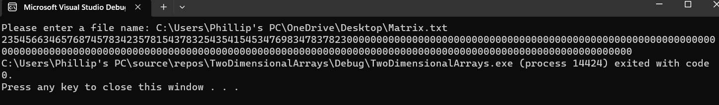 Language is C++ I have a code written that is meant to