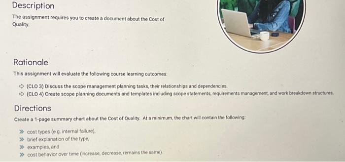  Description The assignment requires you to create a document about the