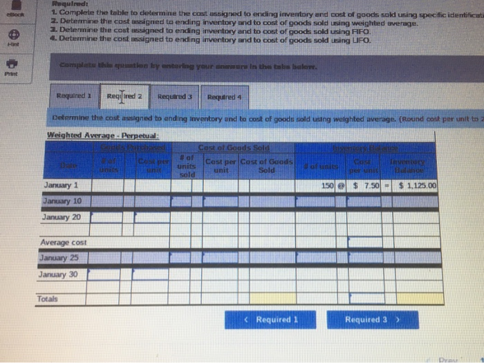 Company reported the following January purchases and sales data for its only