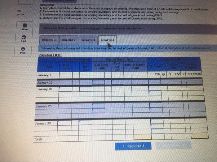 - $1,125 110 units @ $16.50 Date Activities Jan. 1 Beginning inventory
