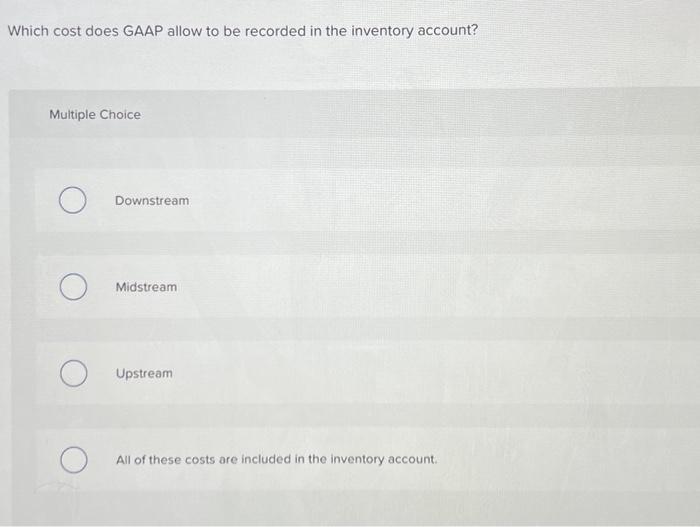  Which cost does GAAP allow to be recorded in the inventory