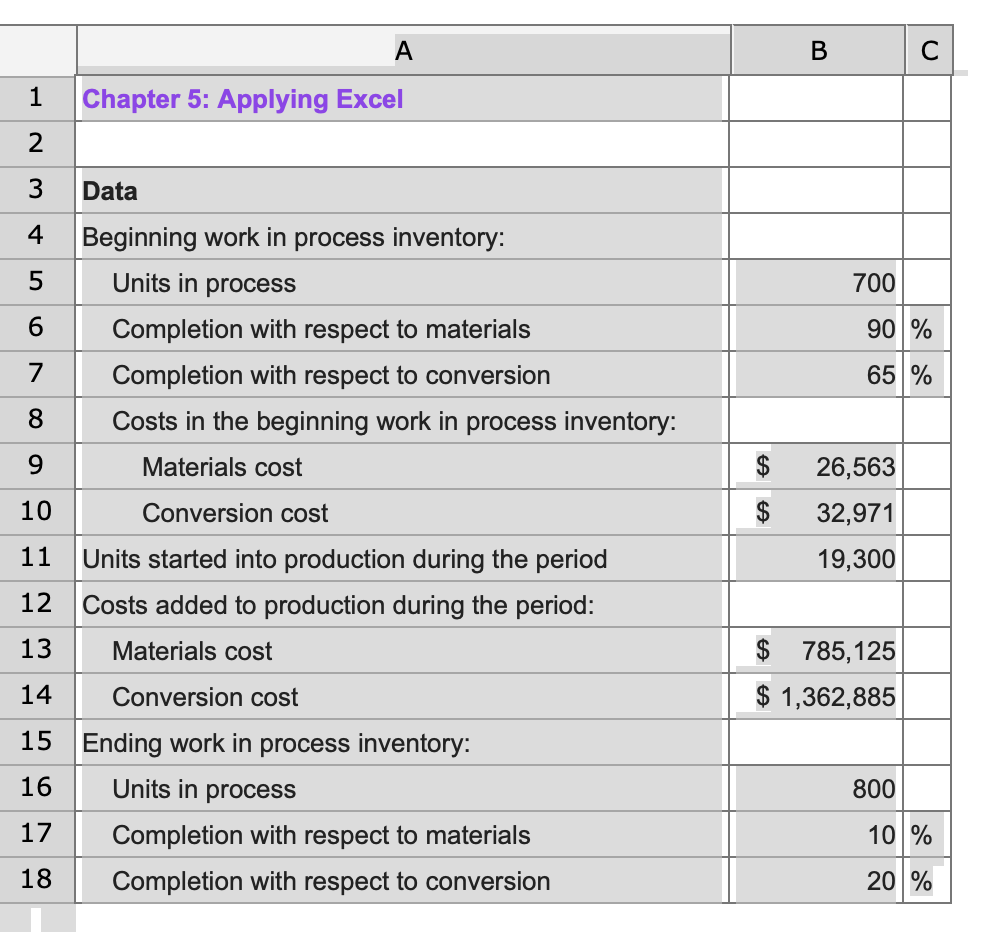 Chapter 5: Applying Excel: Exercise (Part 2 of 2) Requirement 2: Change
