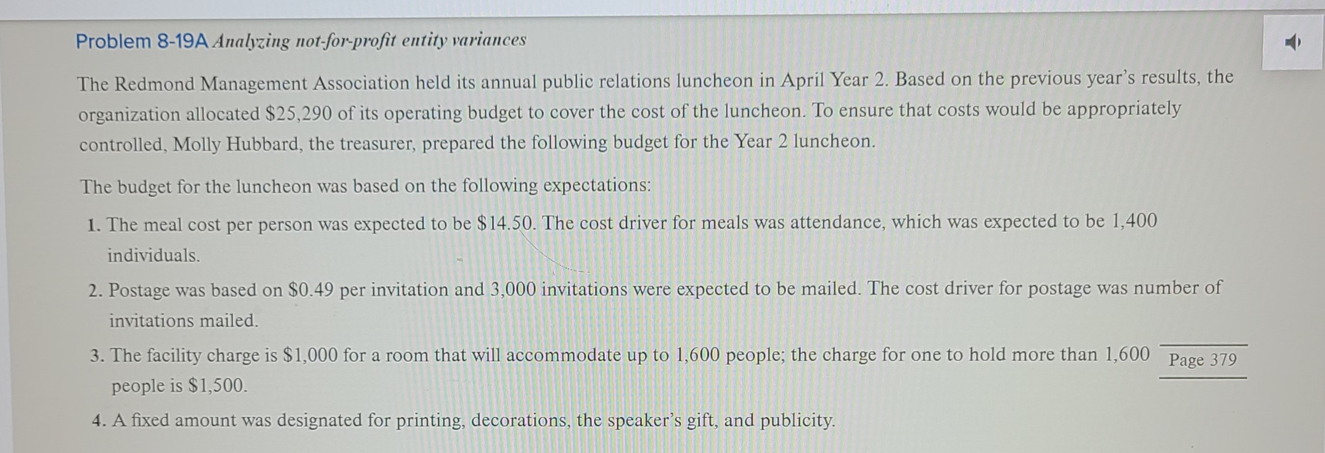 For this assignment, refer to the scenario located in "Problems -