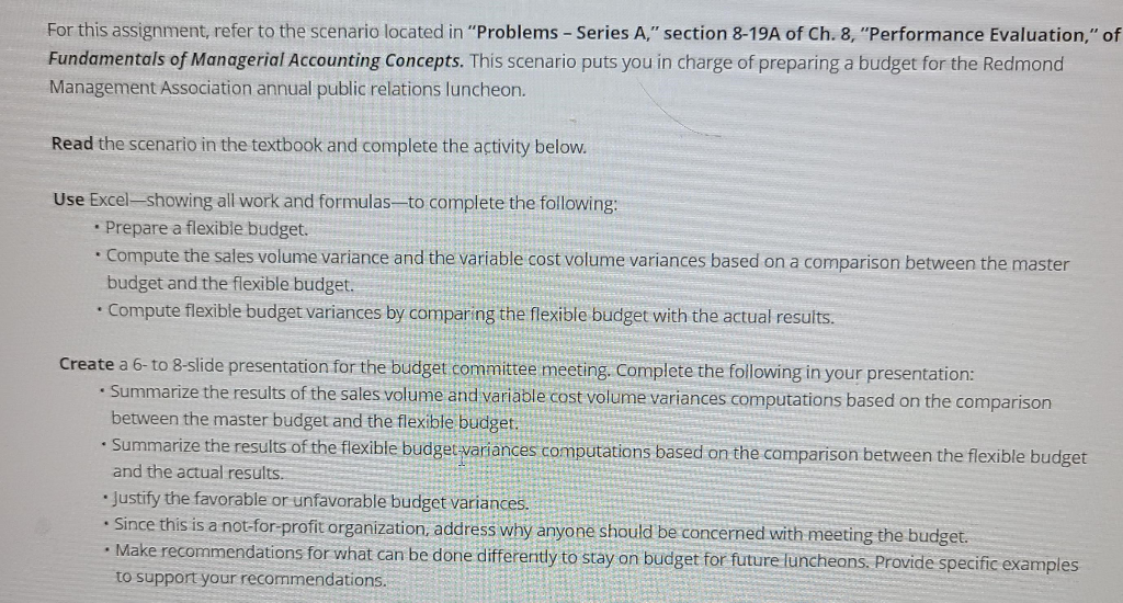 Series A," section 8-19A of Ch. 8, "Performance Evaluation," of Fundamentals of