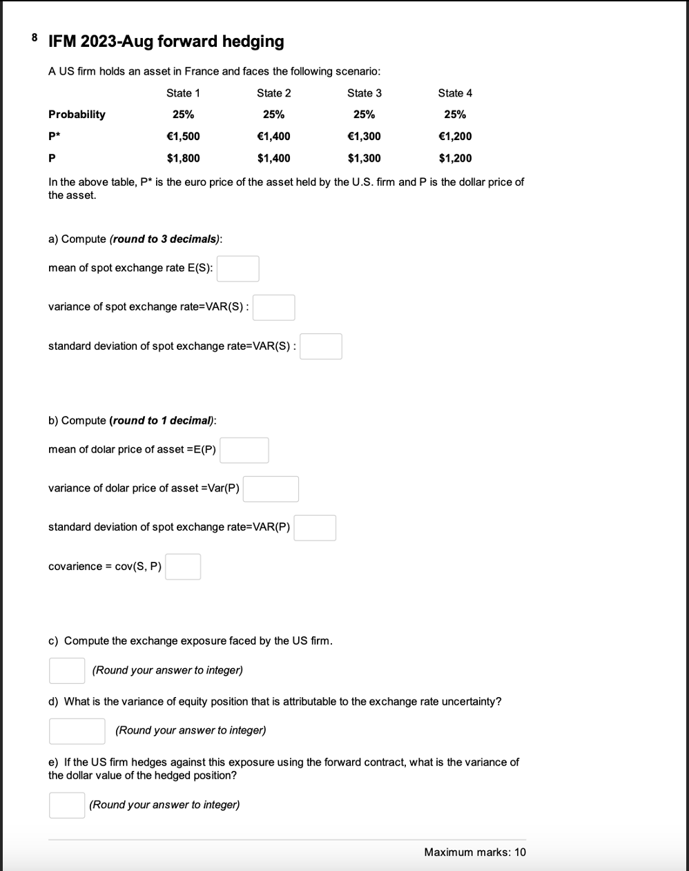  8 IFM 2023-Aug forward hedging A US firm holds an asset