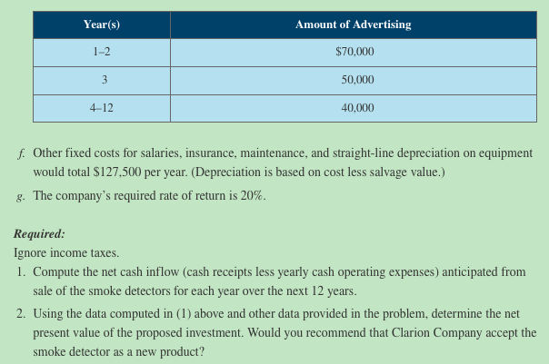 [L0101 Page 625 Clarion Company is considering an opportunity to produce and