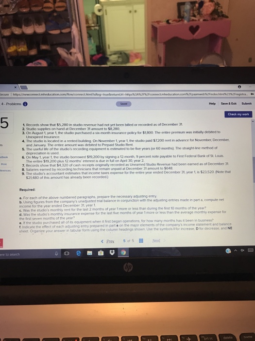 Adjusting Entries from a Triel Balance (LO4-1, LO4-2, LO4-3, LO4-4,LO4-5, LO4- 6,