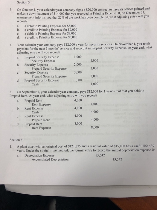 Please help answer and explain 3-5 Section 5 On October 1,