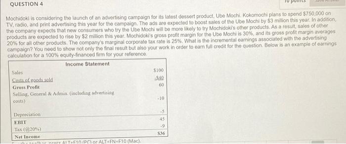 initial cost of $876,000. The project will not directly produce any sales