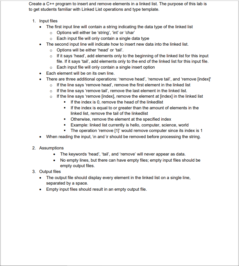 Need help fixing my code. input1.txt: string head world digital remove tail