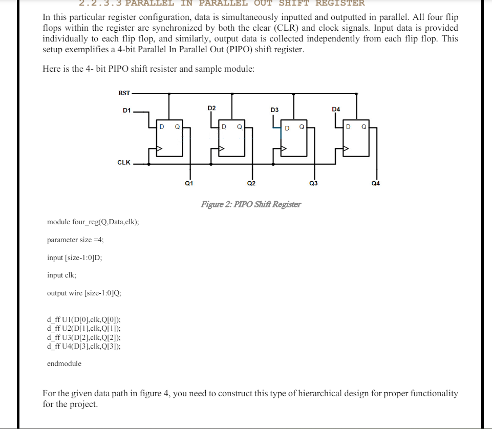  In this particular register configuration, data is simultaneously inputted and outputted