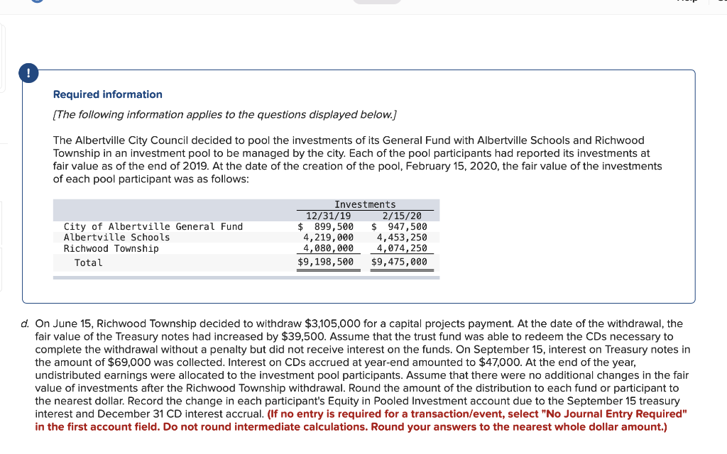 Need help with the problem please. Required information [The following information applies
