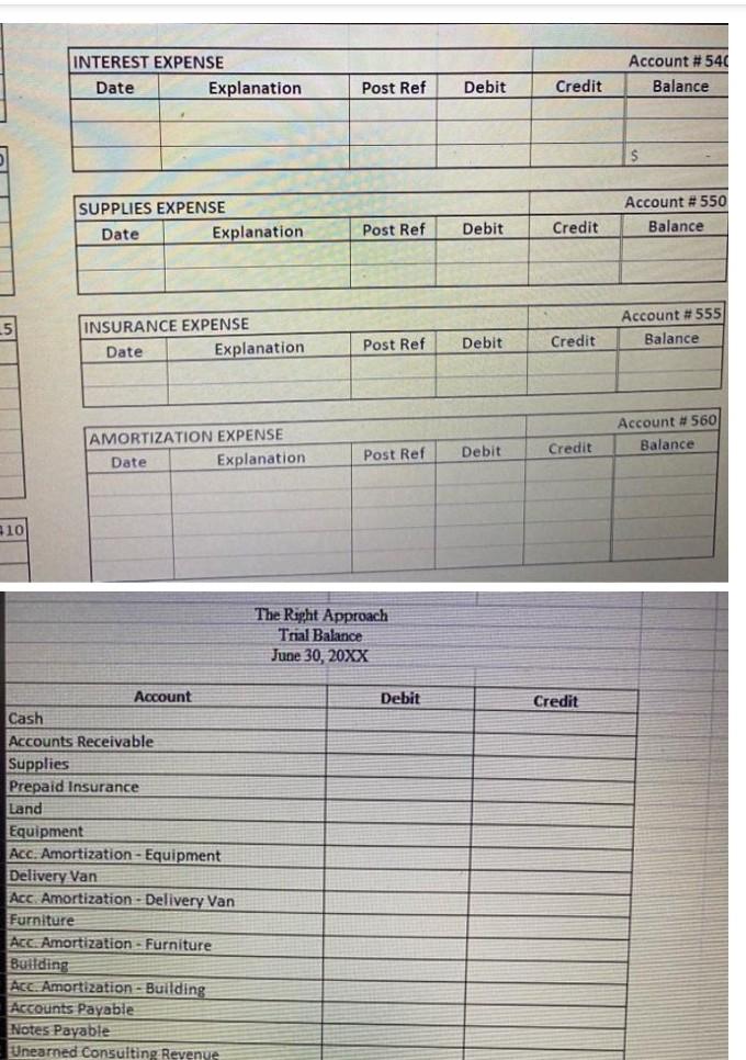 Chart of Accounts 110 120 130 140 145 150 151 155 156
