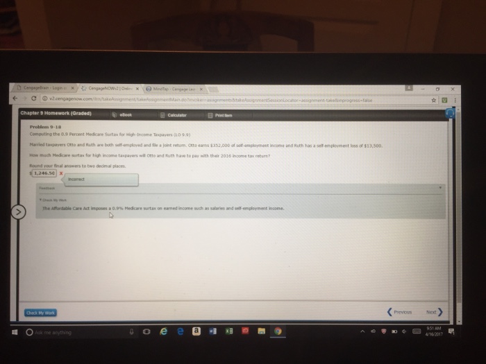  Chapter 9 Homework (Graded) Problem 9-18 Computing the los Pernant Medicare