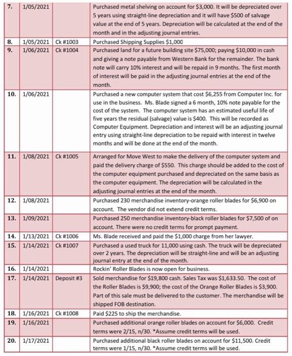 to any previous journal entries. The following are the adjusting journal entries