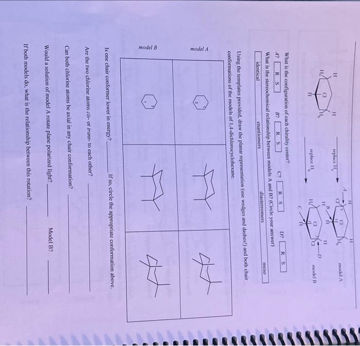 Hb to produce model B. Now place both models in the chair