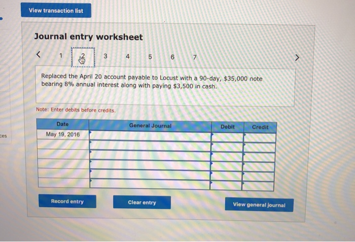 entered into the following transactions involving short-term liabilities in 2016 and 2017